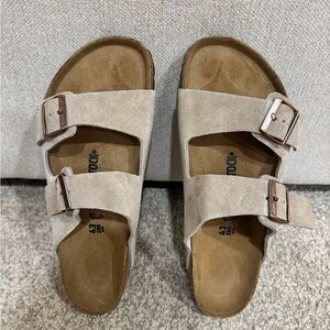 Birkenstock Beige Suede Sandals